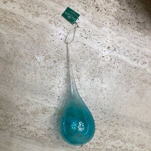 Kurt Adler Blue Teardrop Glass Ornament